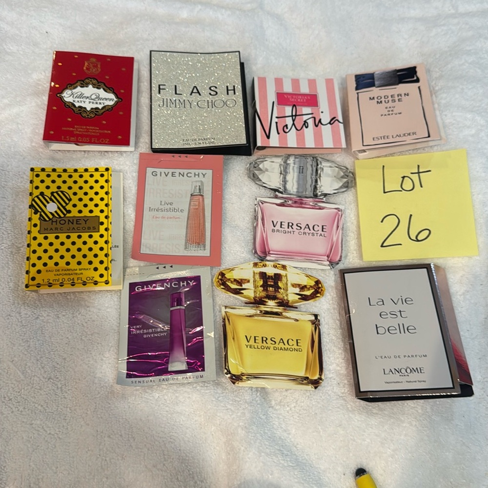 10 NEW Sample Perfumes EDP EDT Jimmy Choo Givenchy Versace Lancôme Jacobs Lot 26